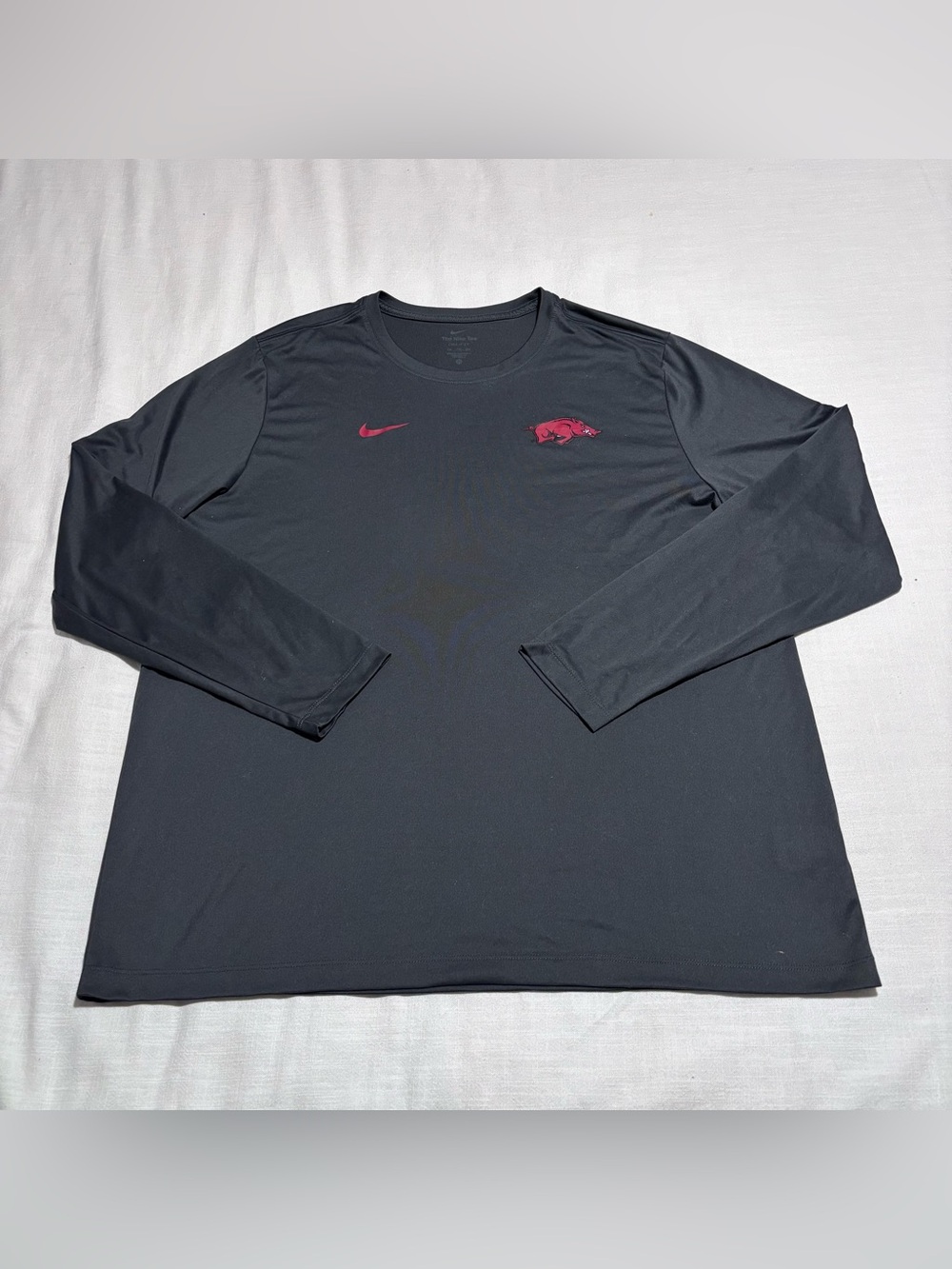 Men’s Nike Dri-Fit Arkansas Razorbacks Long Sleeve Tee | Dark Gray | Size XXL